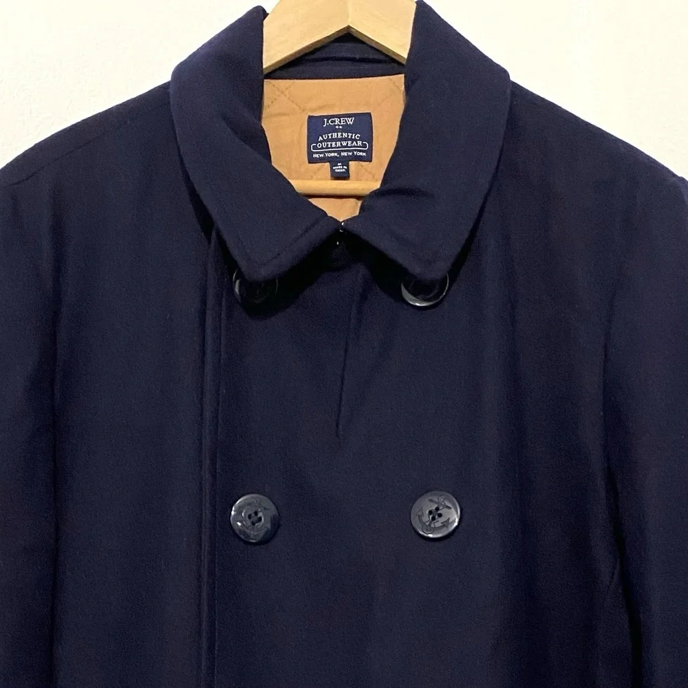 J Crew Dock Icon Wool Blend Pea Coat US Navy Blue Sailor 40s Retro Men’s Medium